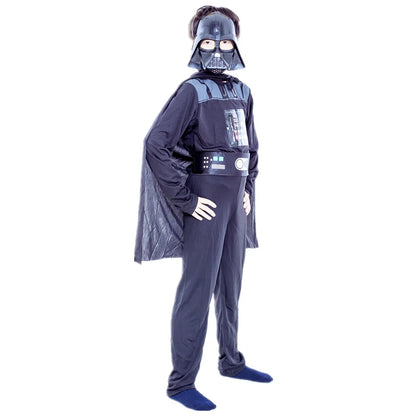 Kids Superhero Costume with Cape Mask and Jumpsuit for Halloween