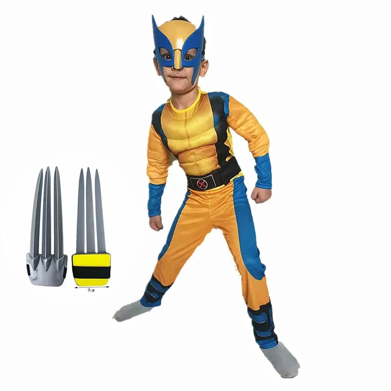 Kids Superhero Costume with Mask and Jumpsuit for Halloween