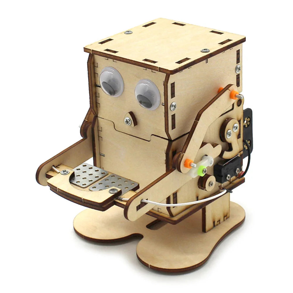 STEM Robot Kit DIY Wooden Science Experiment Model for Kids