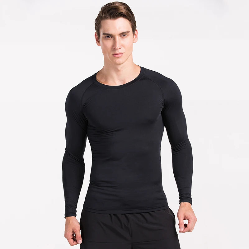 Men's Compression Shirt Long Sleeve Quick Dry Gym Top