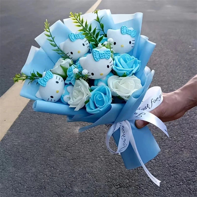 Plush Flower Bouquet with Soft Plush Roses for Gifts and Home Decor