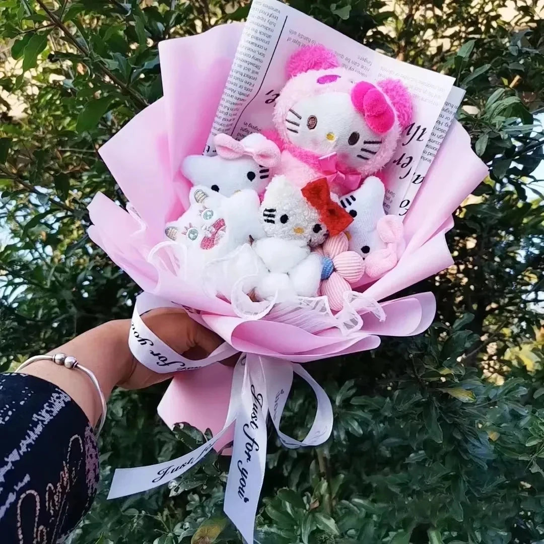 Plush Flower Bouquet with Soft Plush Roses for Gifts and Home Decor