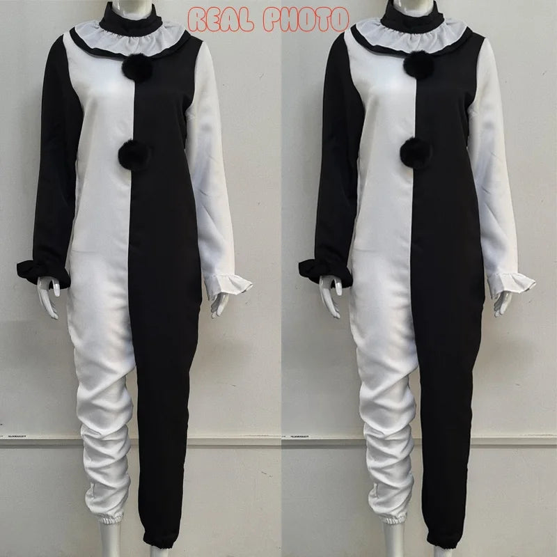 Horror Clown Costume with Optional Latex Mask for Adults