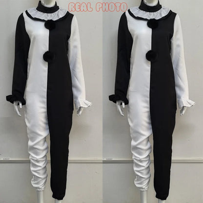 Horror Clown Costume with Optional Latex Mask for Adults