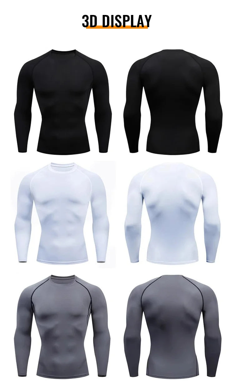 Men's Compression Shirt Long Sleeve Quick Dry Gym Top