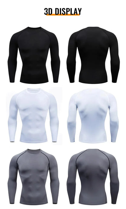 Men's Compression Shirt Long Sleeve Quick Dry Gym Top