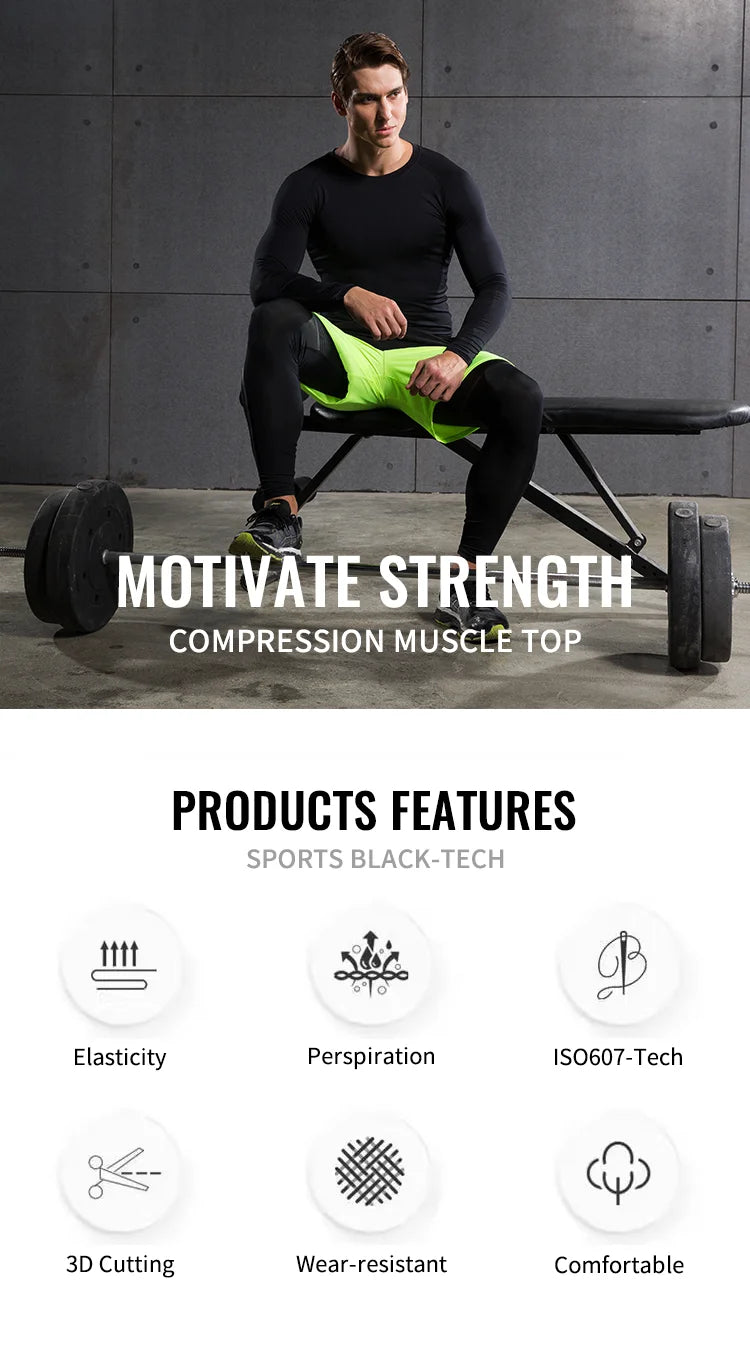 Men's Compression Shirt Long Sleeve Quick Dry Gym Top