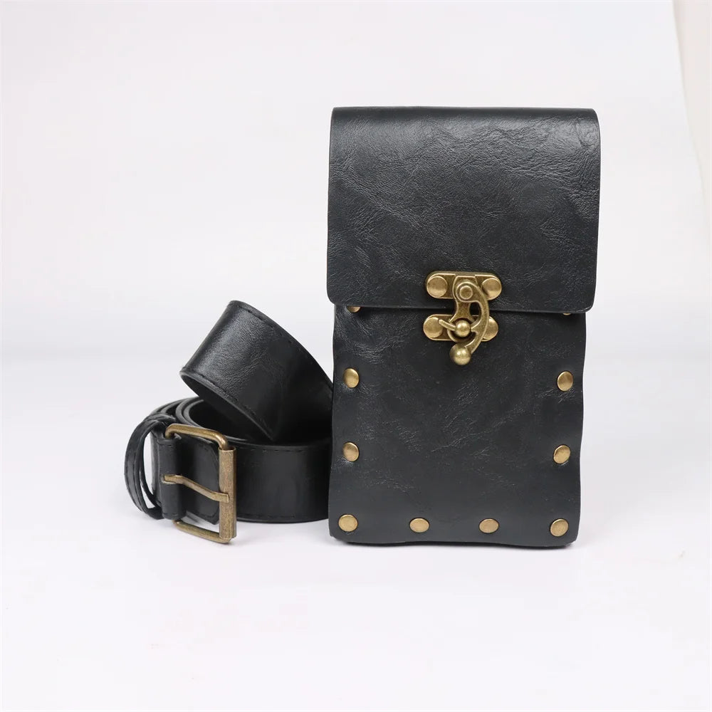 Medieval Cosplay Belt Set with Waist Pouch for Renaissance Costume