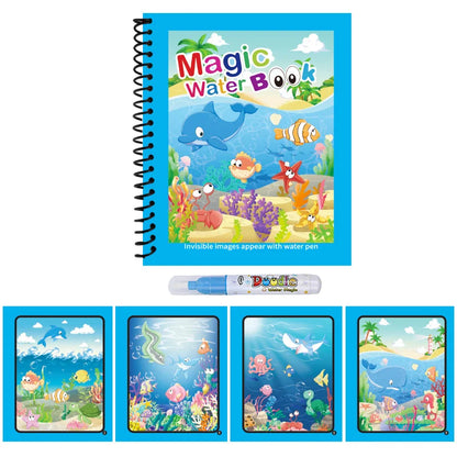 Magic Water Drawing Book Reusable Mess Free Coloring Book for Kids