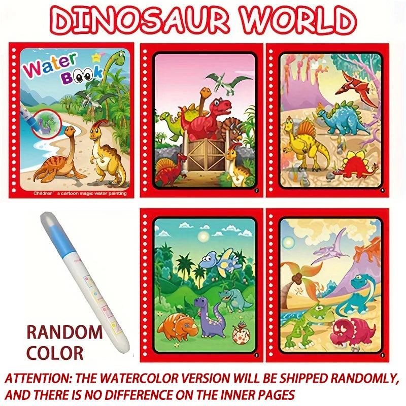 Magic Water Drawing Book Reusable Mess-Free Coloring Book for Kids