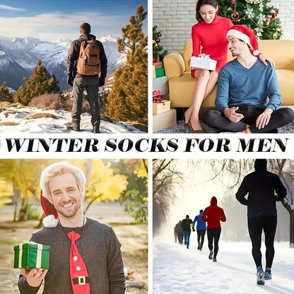 Men's Warm Socks Thick Thermal Crew Socks for Winter